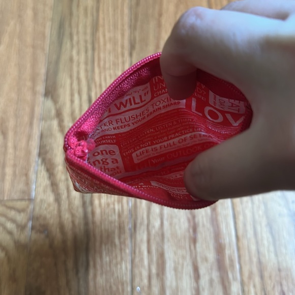 Lululemon Red Motto Coin Purse - Picture 2 of 5